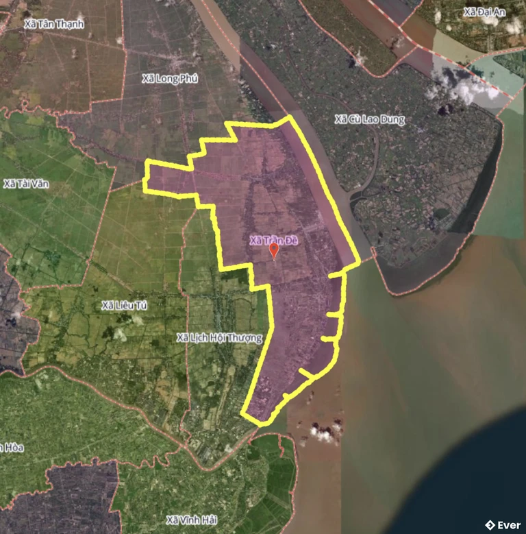 Bản đồ xã Trần Đề, Cần Thơ sau sáp nhập