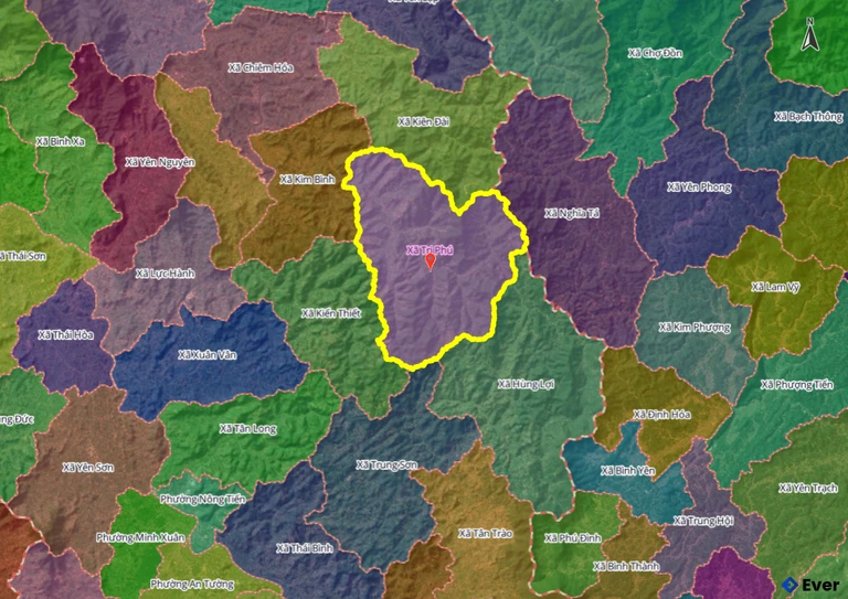 Bản đồ xã Tri Phú, Tuyên Quang sau sáp nhập