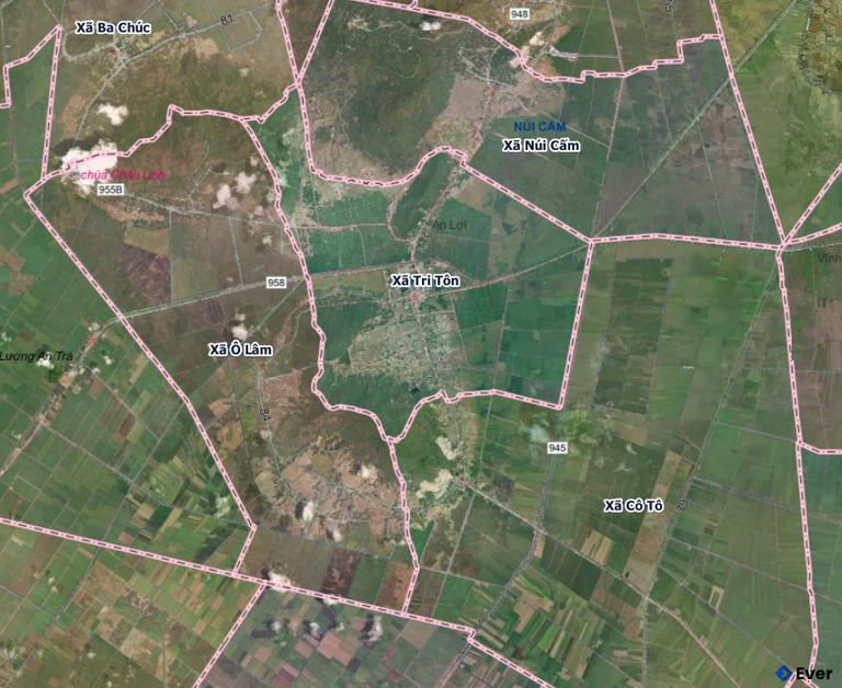 Bản đồ xã Tri Tôn sau sáp nhập