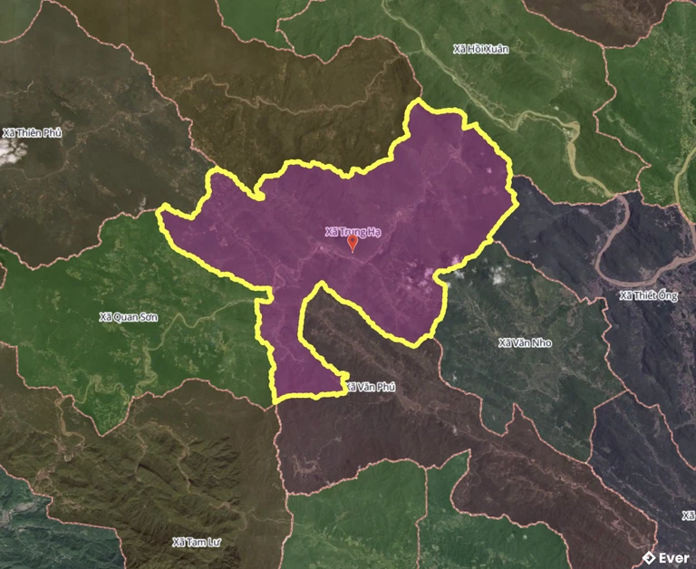 Bản đồ xã Trung Hạ, Thanh Hóa sau sáp nhập