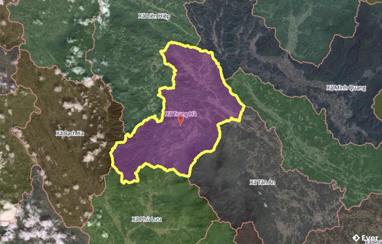 Bản đồ xã Trung Hà, Tuyên Quang sau sáp nhập