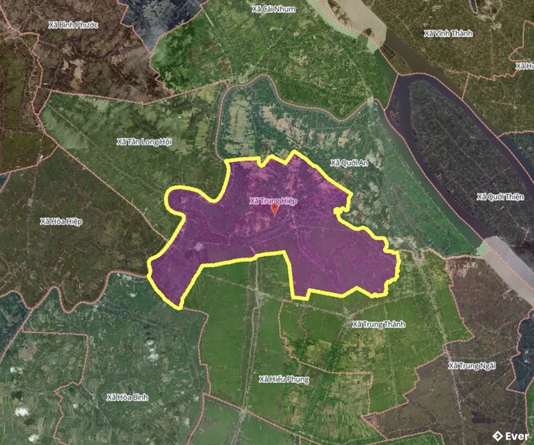 Bản đồ xã Trung Hiệp, Vĩnh Long sau sáp nhập