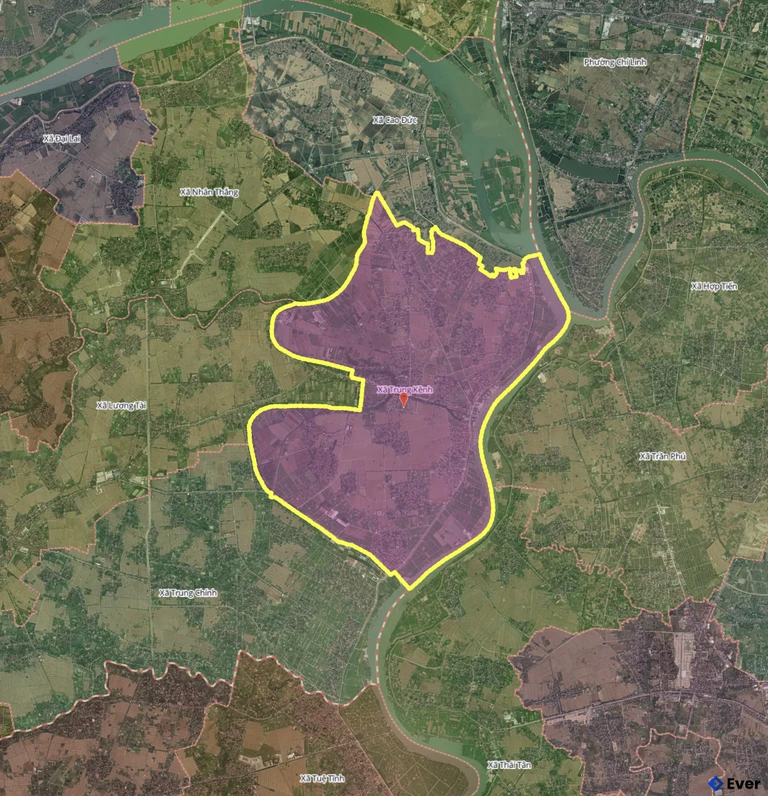 Bản đồ xã Trung Kênh, Bắc Ninh sau sáp nhập