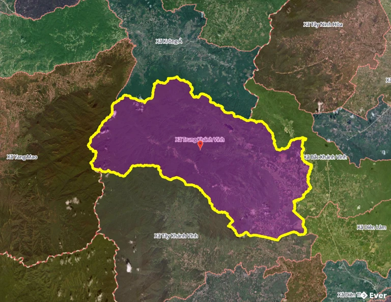 Bản đồ xã Trung Khánh Vĩnh sau sáp nhập