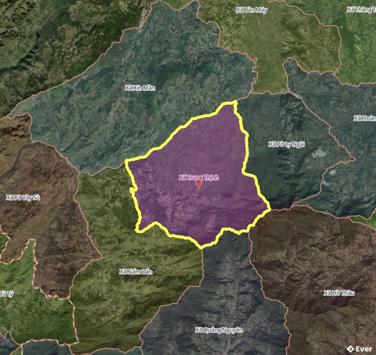 Bản đồ xã Trung Thịnh, Tuyên Quang sau sáp nhập