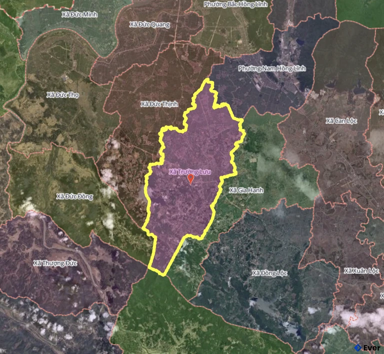 Bản đồ xã Trường Lưu, Hà Tĩnh sau sáp nhập