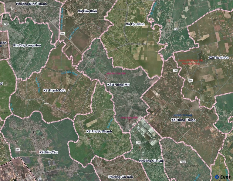 Bản đồ xã Truông Mít, Tây Ninh sau sáp nhập