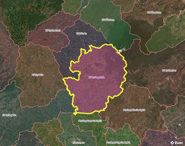 Bản đồ xã Trường Xuân, Lâm Đồng sau sáp nhập