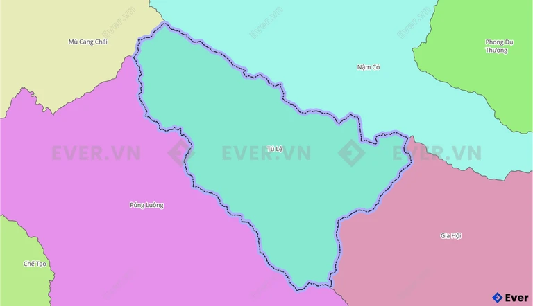 Bản đồ xã Tú Lệ sau sáp nhập