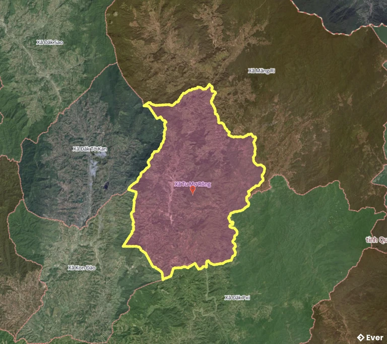 Bản đồ xã Tu Mơ Rông, Quảng Ngãi sau sáp nhập