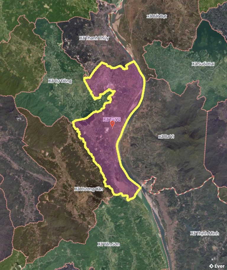 Bản đồ xã Tu Vũ, Phú Thọ sau sáp nhập