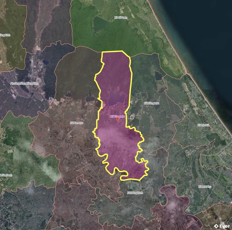 Bản đồ xã Tùng Lộc, Hà Tĩnh sau sáp nhập