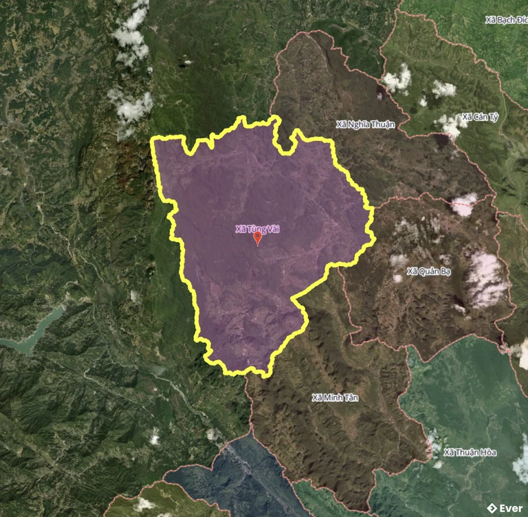 Bản đồ xã Tùng Vài, Tuyên Quang sau sáp nhập