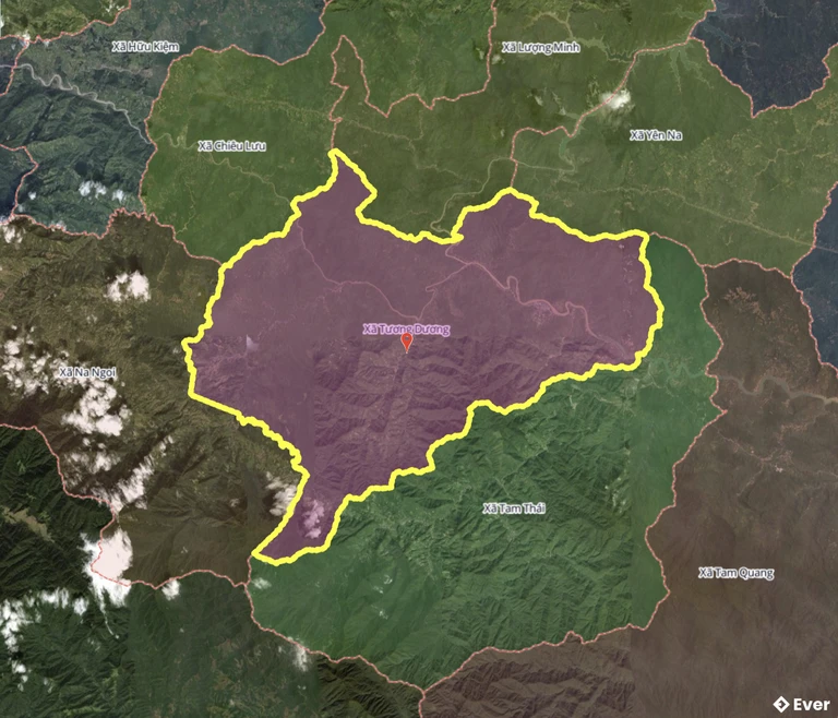 Bản đồ xã Tương Dương, Nghệ An sau sáp nhập