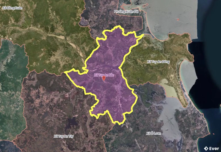 Bản đồ xã Tuy An Bắc, Đắk Lắk sau sáp nhập