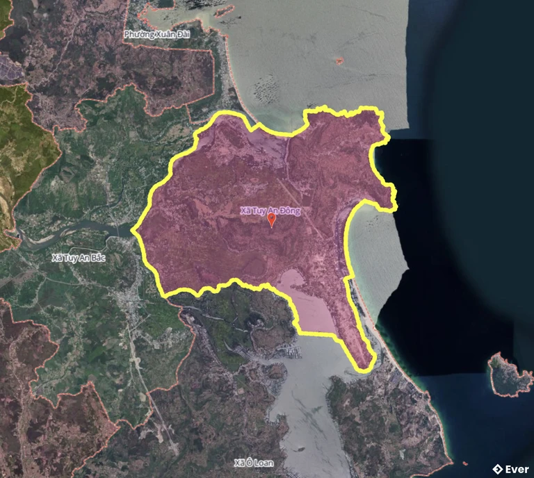 Bản đồ xã Tuy An Đông, Đắk Lắk sau sáp nhập