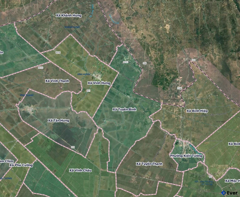Bản đồ xã Tuyên Bình, Tây Ninh sau sáp nhập