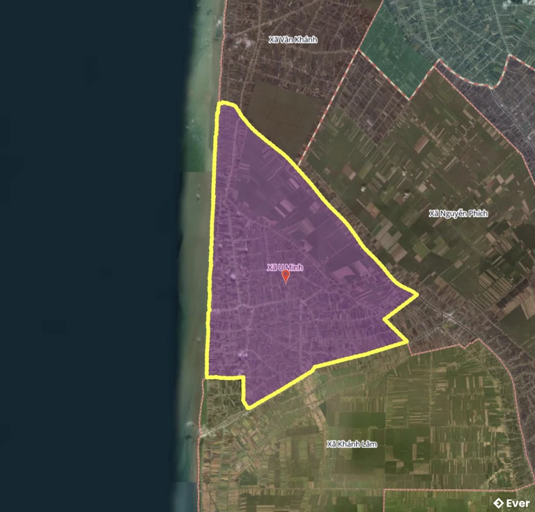 Bản đồ xã U Minh, Cà Mau sau sáp nhập