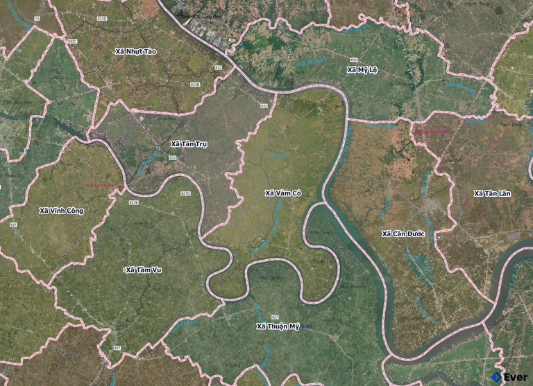Bản đồ xã Vàm Cỏ, Tây Ninh sau sáp nhập