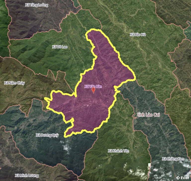 Bản đồ xã Văn Bàn, Lào Cai sau sáp nhập