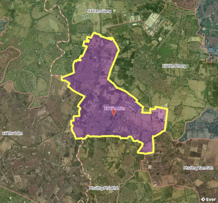 Bản đồ xã Văn Môn, Bắc Ninh sau sáp nhập