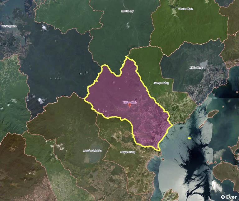 Bản đồ xã Vạn Ninh sau sáp nhập