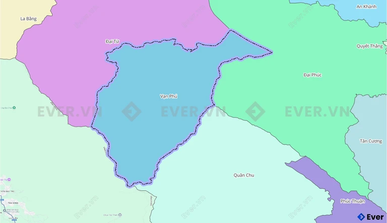 Bản đồ xã Vạn Phú, Thái Nguyên sau sáp nhập