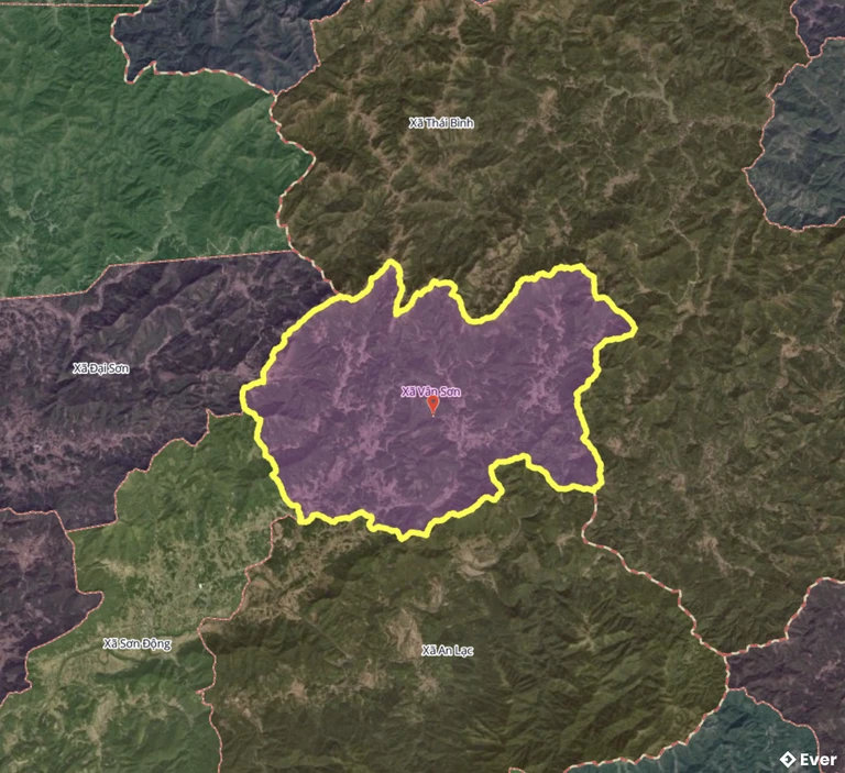 Bản đồ xã Vân Sơn, Bắc Ninh sau sáp nhập