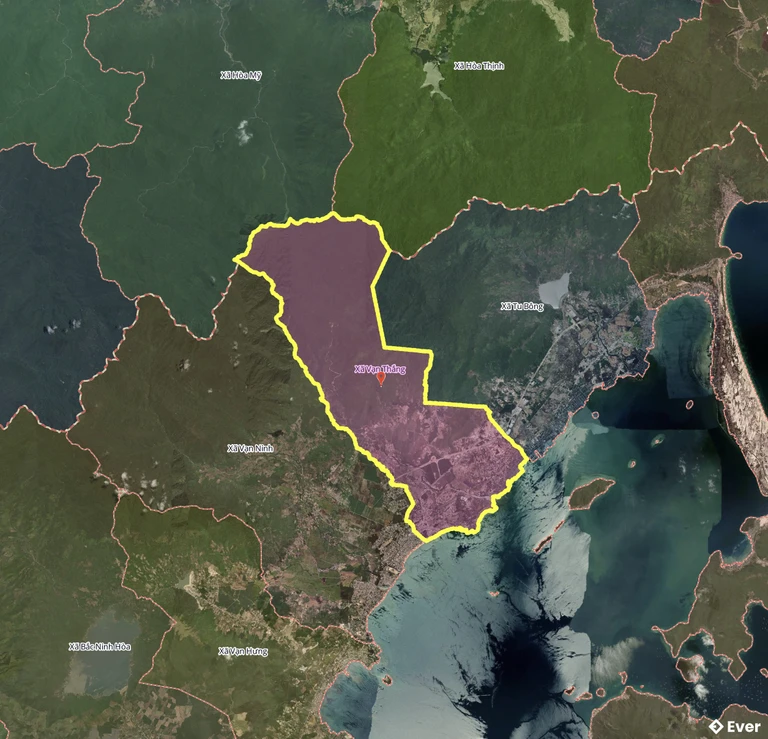 Bản đồ xã Vạn Thắng sau sáp nhập