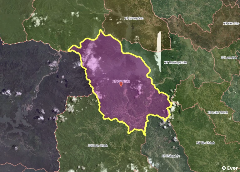 Bản đồ xã Vạn Xuân, Thanh Hóa sau sáp nhập