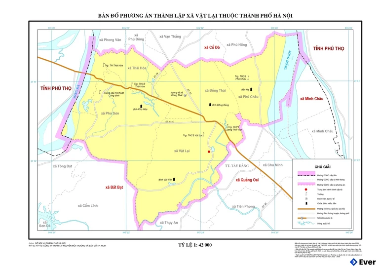 Bản đồ xã Vật Lại, Hà Nội sau sáp nhập