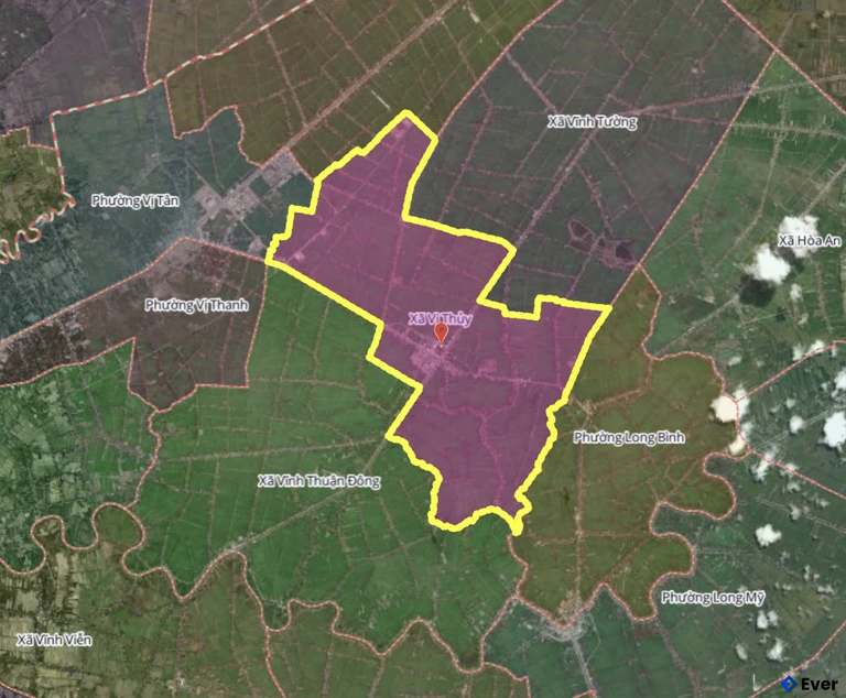 Bản đồ xã Vị Thủy, Cần Thơ sau sáp nhập