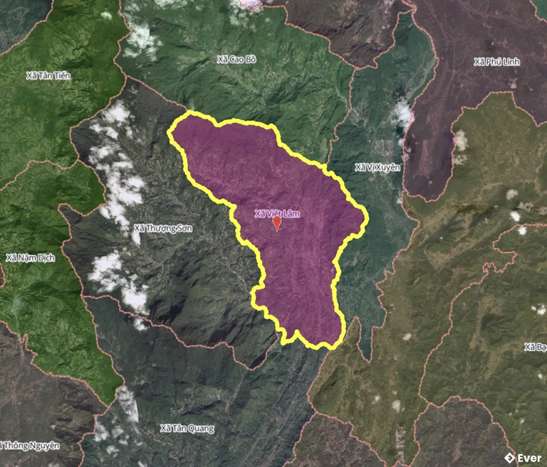 Bản đồ xã Việt Lâm, Tuyên Quang sau sáp nhập