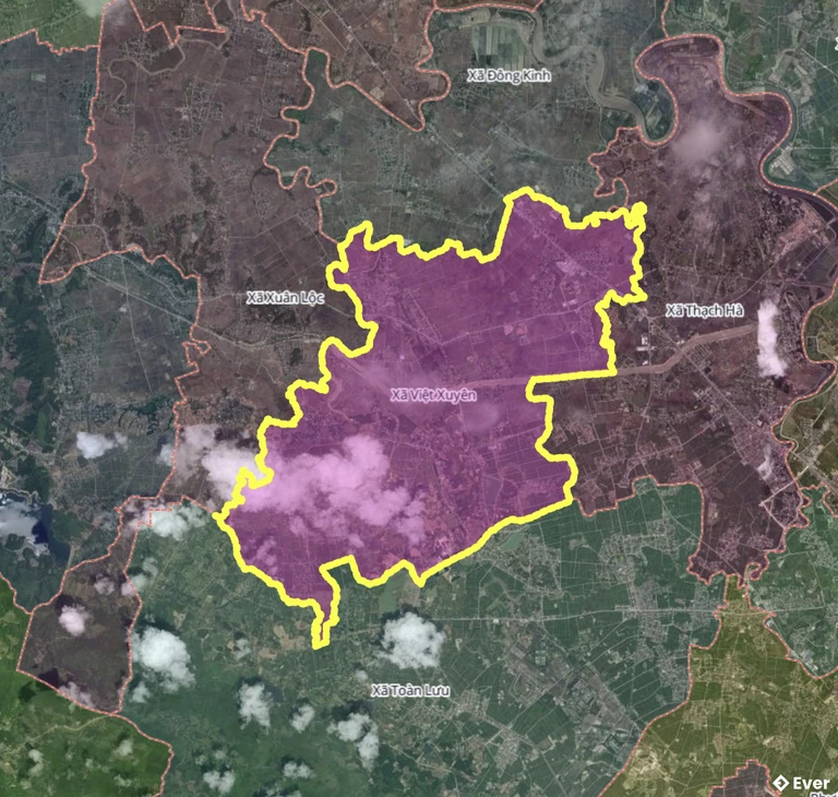 Bản đồ xã Việt Xuyên, Hà Tĩnh sau sáp nhập