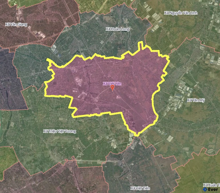 Bản đồ xã Việt Yên, Hưng Yên sau sáp nhập