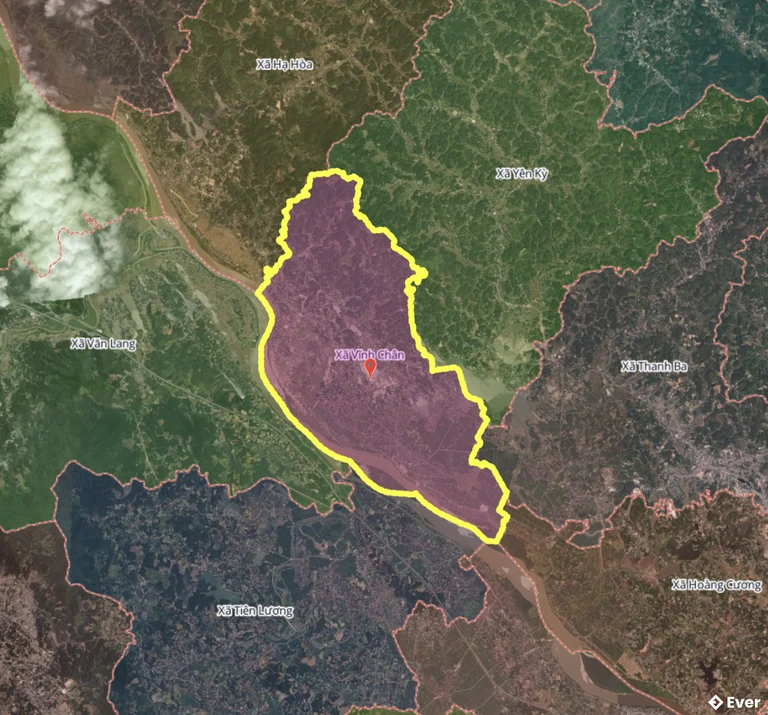 Bản đồ xã Vĩnh Chân, Phú Thọ sau sáp nhập