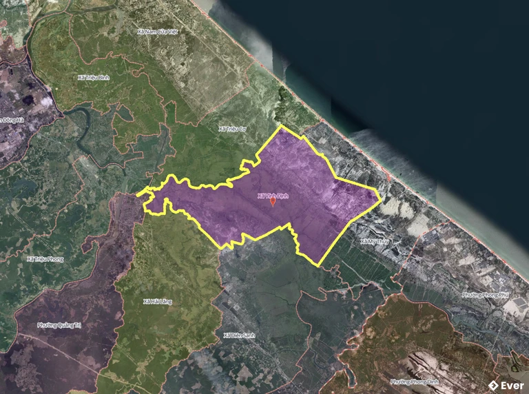 Bản đồ xã Vĩnh Định, Quảng Trị sau sáp nhập