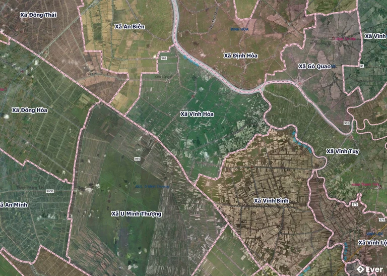 Bản đồ xã Vĩnh Hòa sau sáp nhập