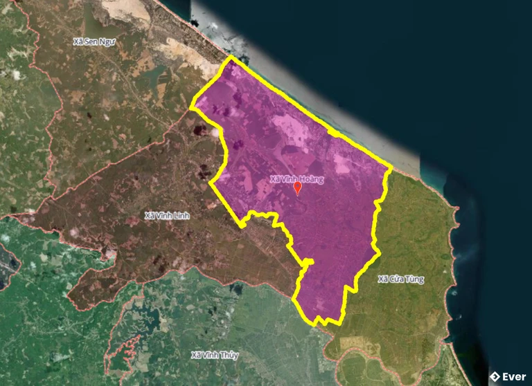 Bản đồ xã Vĩnh Hoàng, Quảng Trị sau sáp nhập