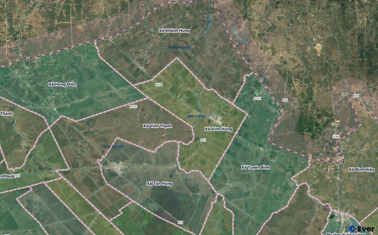 Bản đồ xã Vĩnh Hưng, Tây Ninh sau sáp nhập