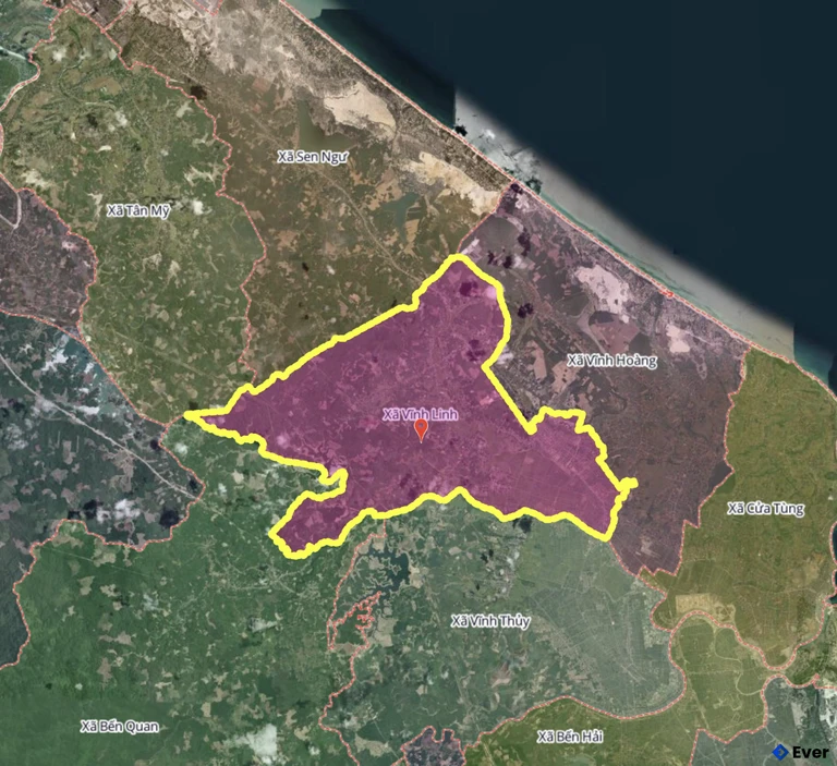Bản đồ xã Vĩnh Linh, Quảng Trị sau sáp nhập
