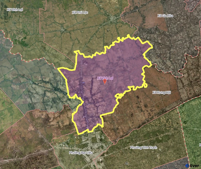 Bản đồ xã Vĩnh Lợi, Cà Mau sau sáp nhập