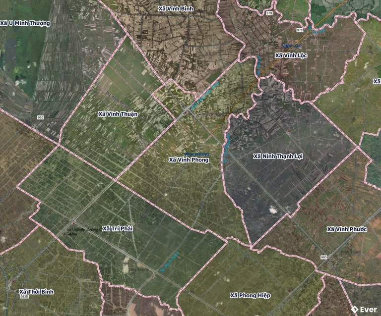 Bản đồ xã Vĩnh Phong sau sáp nhập