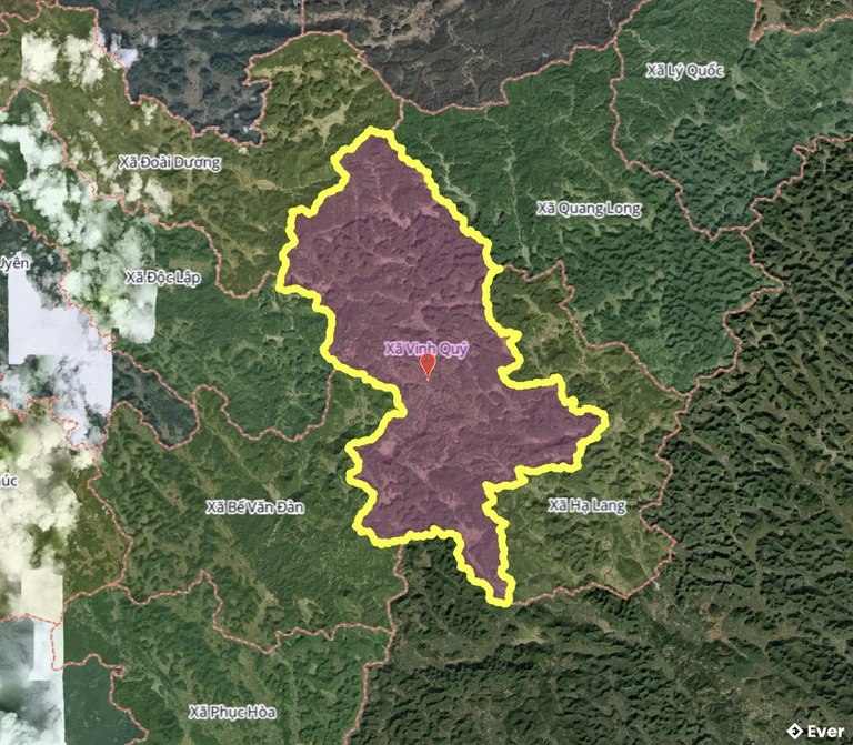 Bản đồ xã Vinh Quý, Cao Bằng sau sáp nhập