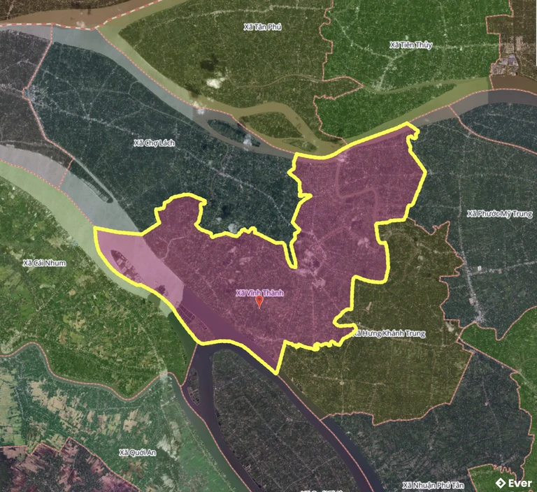 Bản đồ xã Vĩnh Thành, Vĩnh Long sau sáp nhập