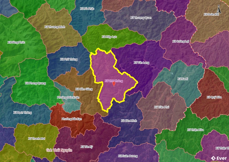 Bản đồ xã Vĩnh Thông, Thái Nguyên sau sáp nhập