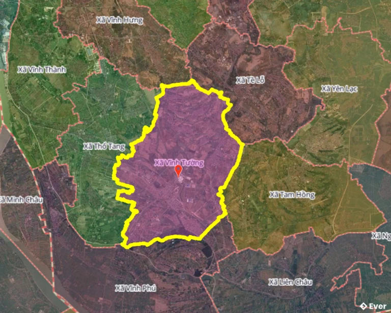 Bản đồ xã Vĩnh Tường, Phú Thọ sau sáp nhập