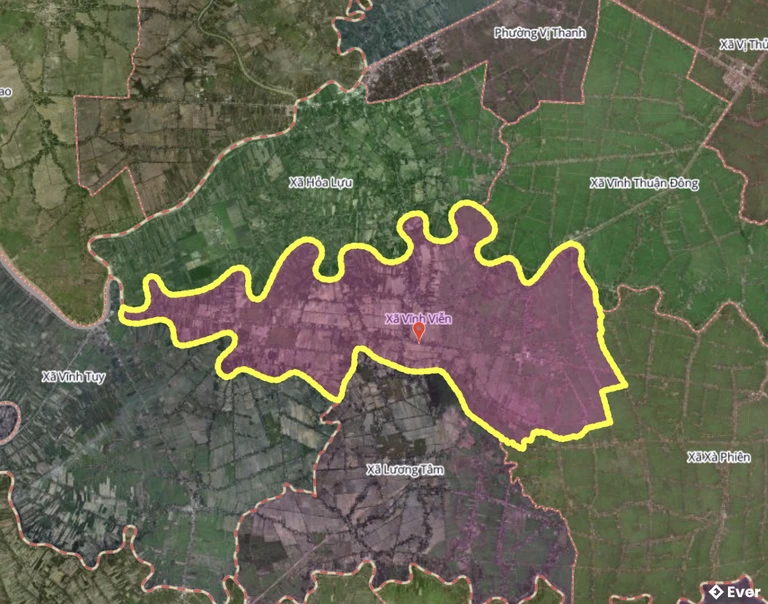 Bản đồ xã Vĩnh Viễn, Cà Mau sau sáp nhập