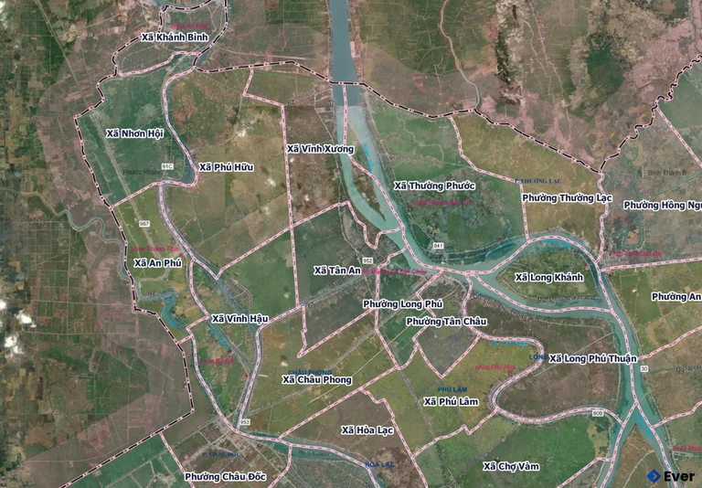 Bản đồ xã Vĩnh Xương sau sáp nhập