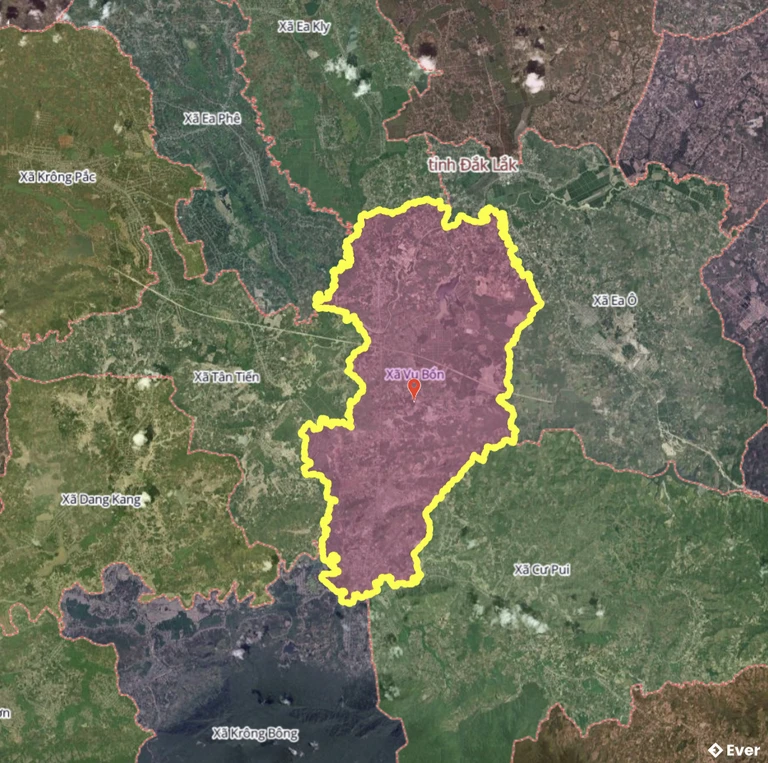 Bản đồ xã Vụ Bổn, Đắk Lắk sau sáp nhập